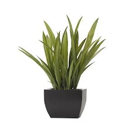 Tall Orchid Foliage in Rectangle Metal Planter